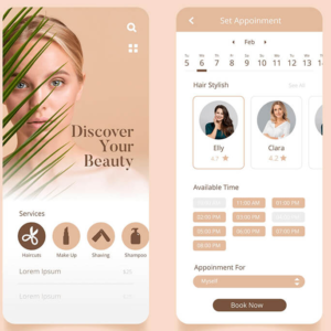 طراحی وب اپلیکیشن برای خدمات زیبایی زنانه